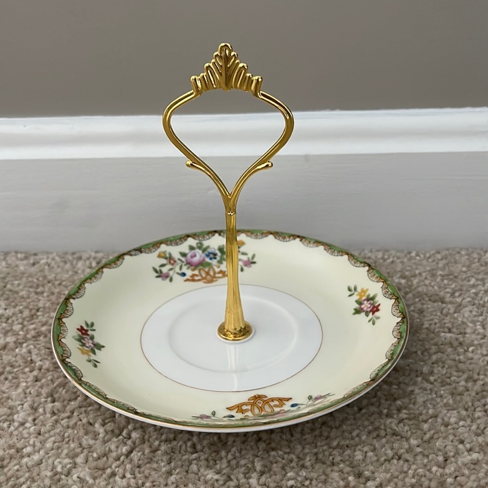 Jewelry Ring Tidbit Candy Tray Dish Plate Vintage MEITO JAPAN Porcelain China